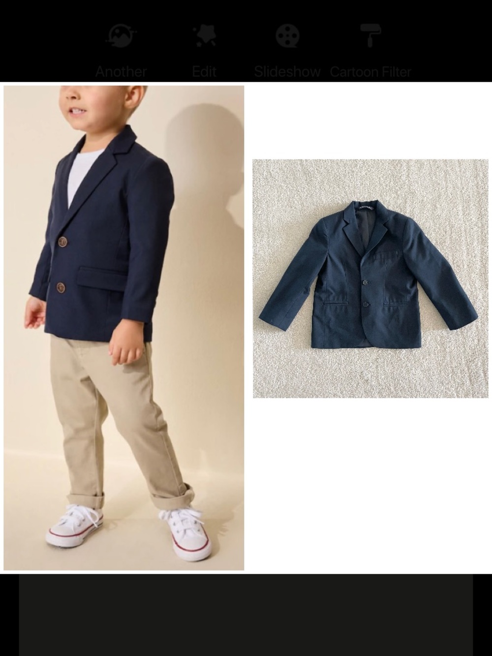 Toddler Boy Two Button Navy Blue Blazer Jacket, Sz 4